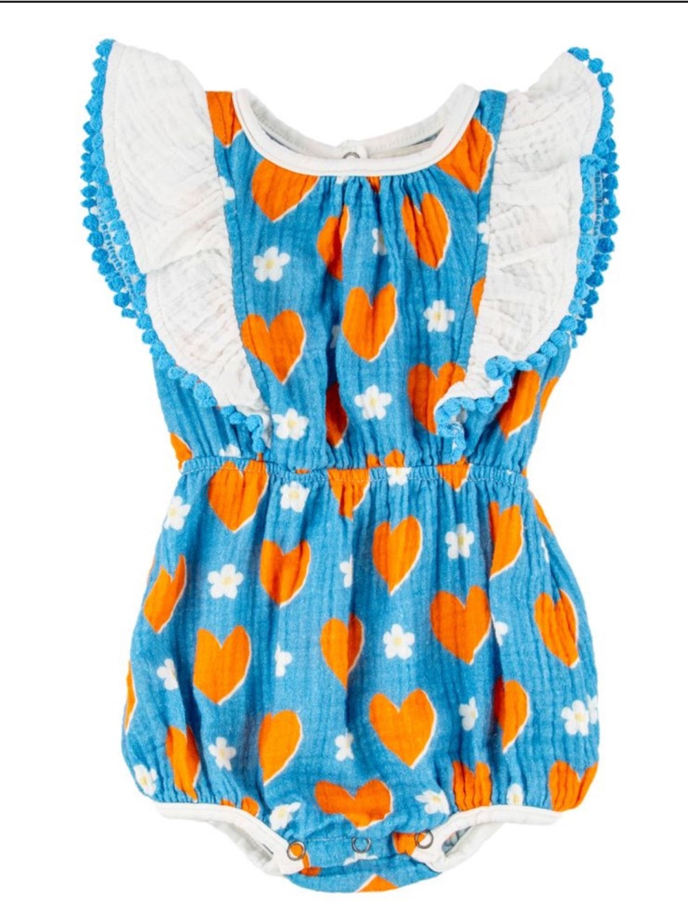 Miki Miette Red & Blue Heart Romper